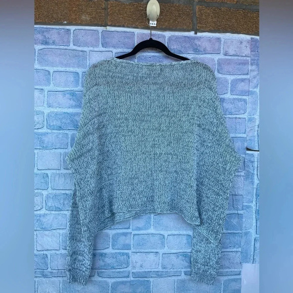 wooden ship v neck drop shoulder mint color sweater S/M - Picture 3 of 6